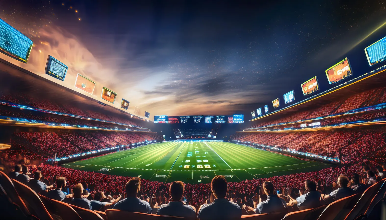 Wide sports stadium illustrating the need for responsible adult-only online cricket use